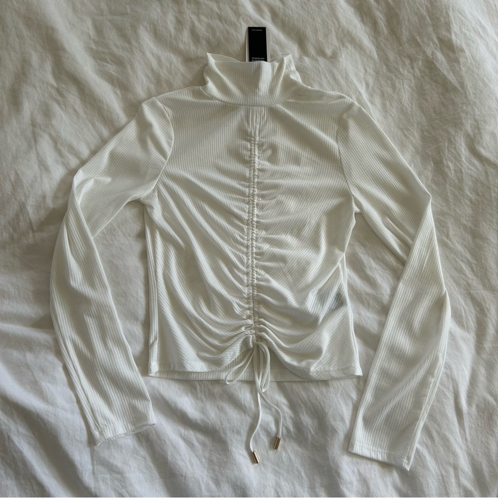 White afrm/Nordstroms ruched turtleneck
